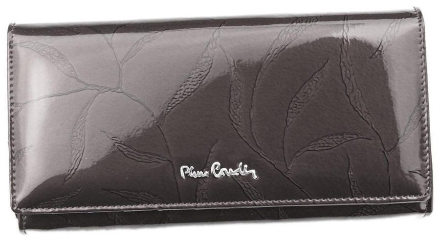 Duży portfel damski z efektownym motywem tłoczonych liści - Pierre