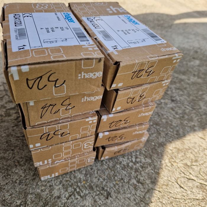 Zestaw 10xRCBO 1 Modułowe B32 30mA Różnicówka Nadprądowy Hager ADA132U