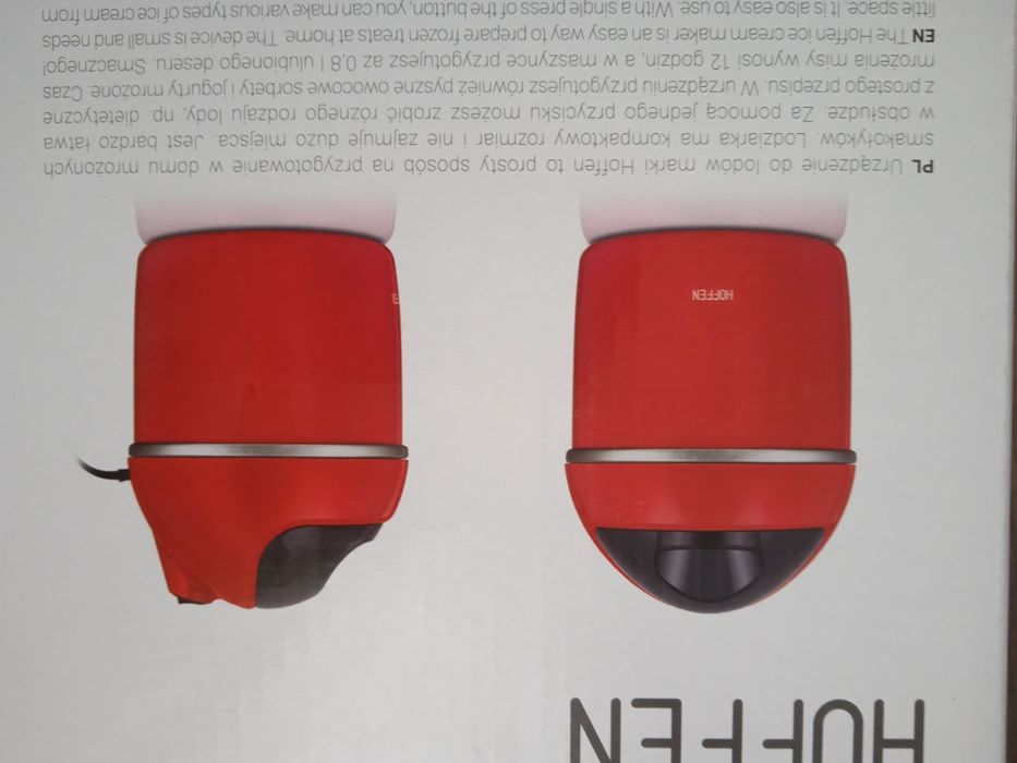 Nowe urządzenie do lodów Hoffen czerwone