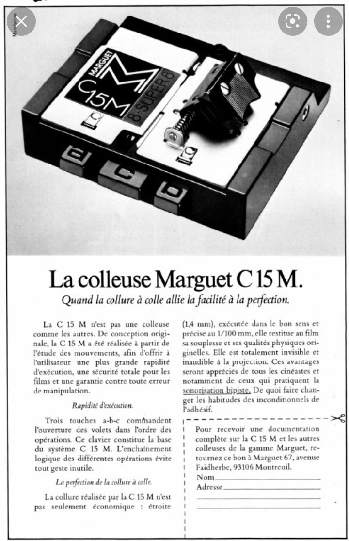 Máquina de colar filme Super 8mm | marca Marguet C15M