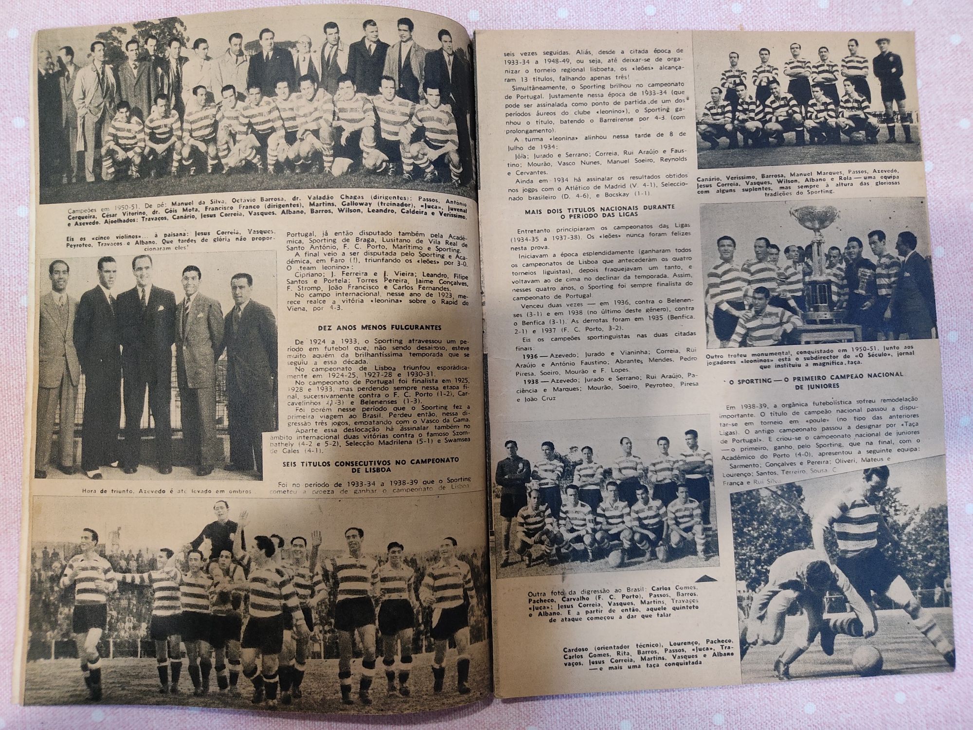 Sporting campeão nacional 1957/58 crónica desportiva