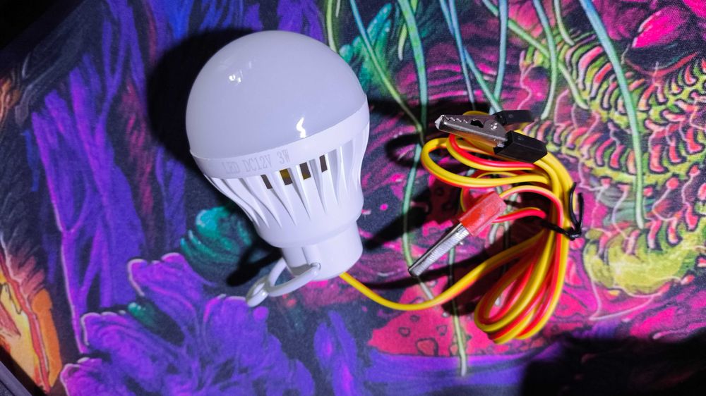 Лампа LED 12в, 3Вт з зажимами