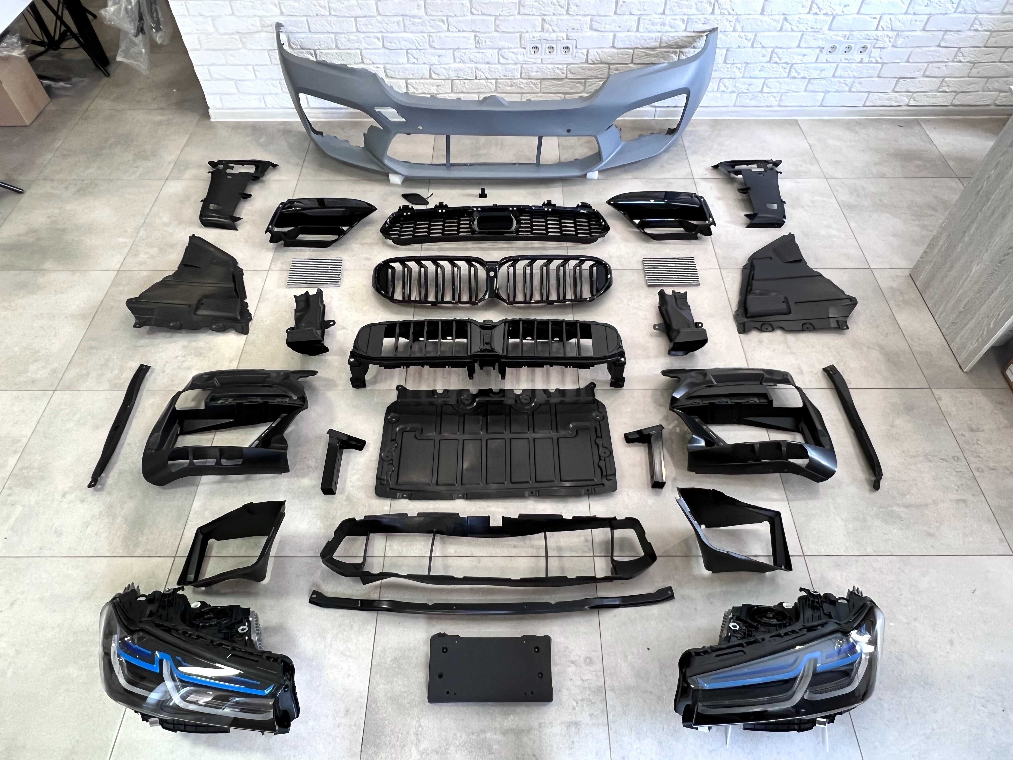 Обвес BMW 5 G30 2020+ бмв Г30 5 бампер пороги фары ноздри стопы фонари