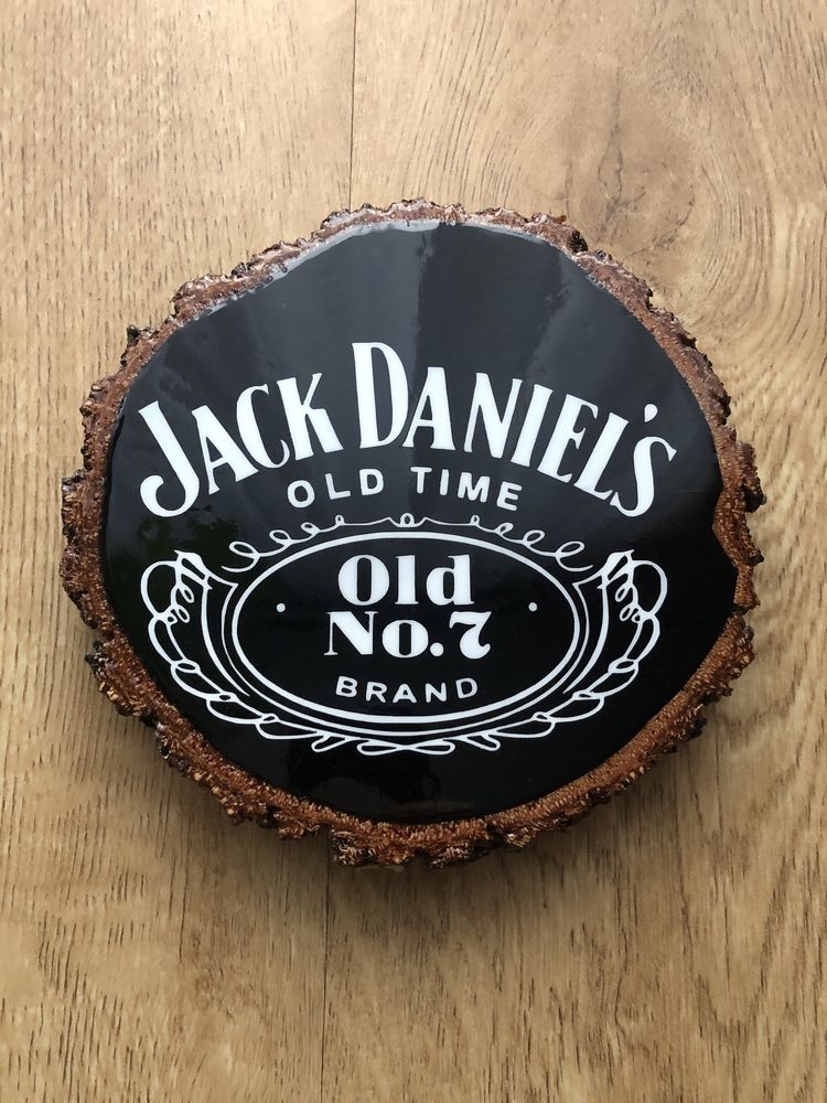 Jack Daniels podstawka ozdoba vintage plaster drewna