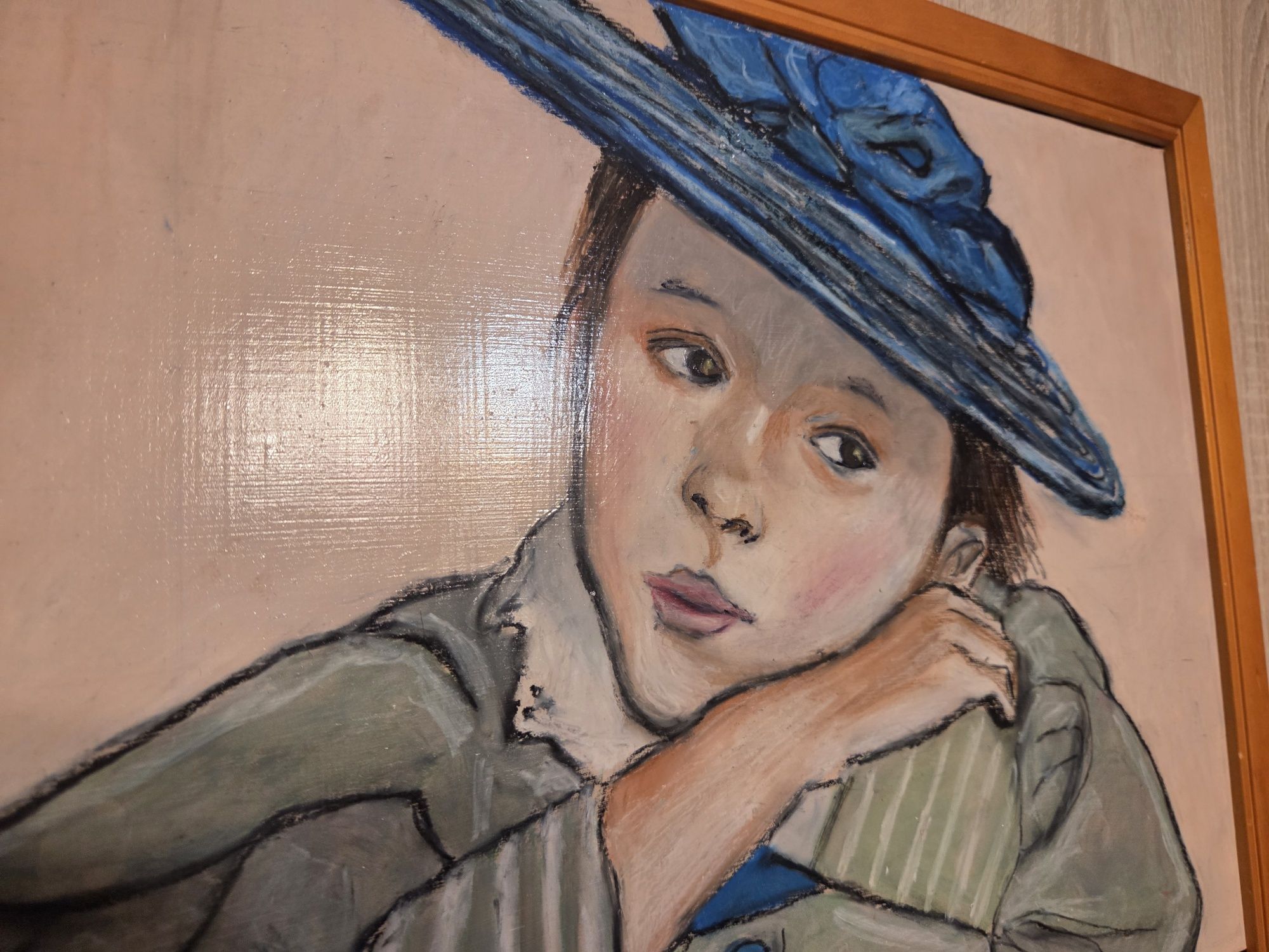 Kopia Dziewczynka w niebieskim kapeluszu Wyspiański pastel