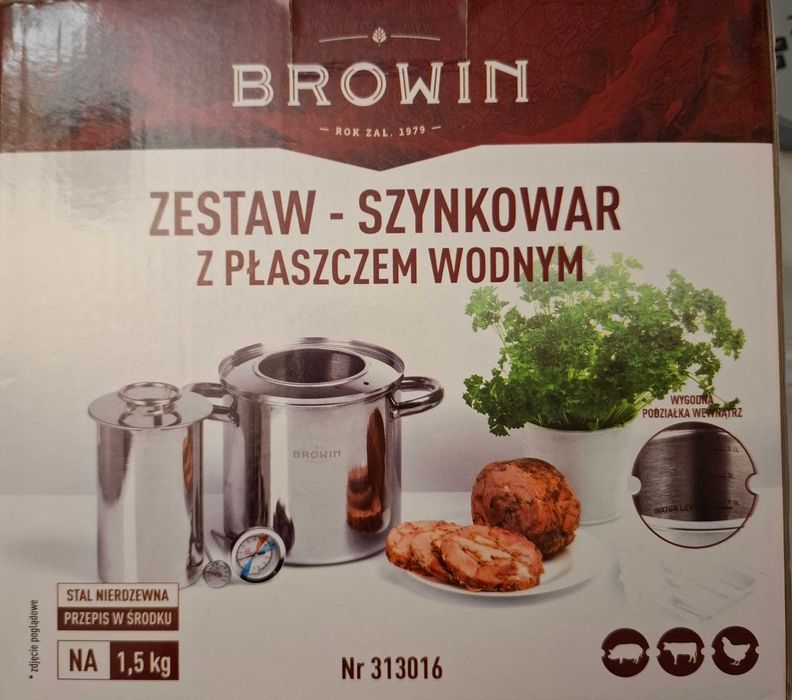 Szynkowar - zestaw z płaszczem wodnym BROWIN 1,5 kg