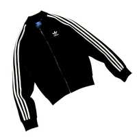 Adidas zip turtleneck czarna zapinana bluza streetwear y2k (M)