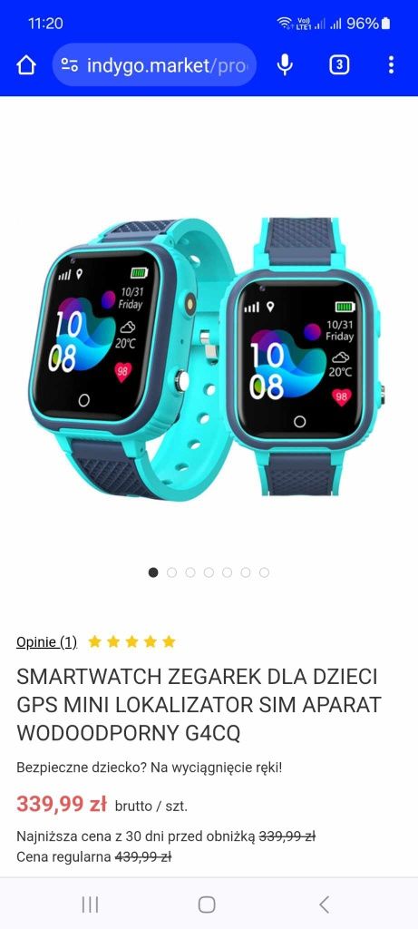 Smartwatch zegarek do dzwonienia dla dziec G4CQ