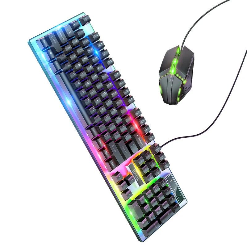 Игровая проводная клавиатура и мышка с RGB подсветкой Hoco GM18