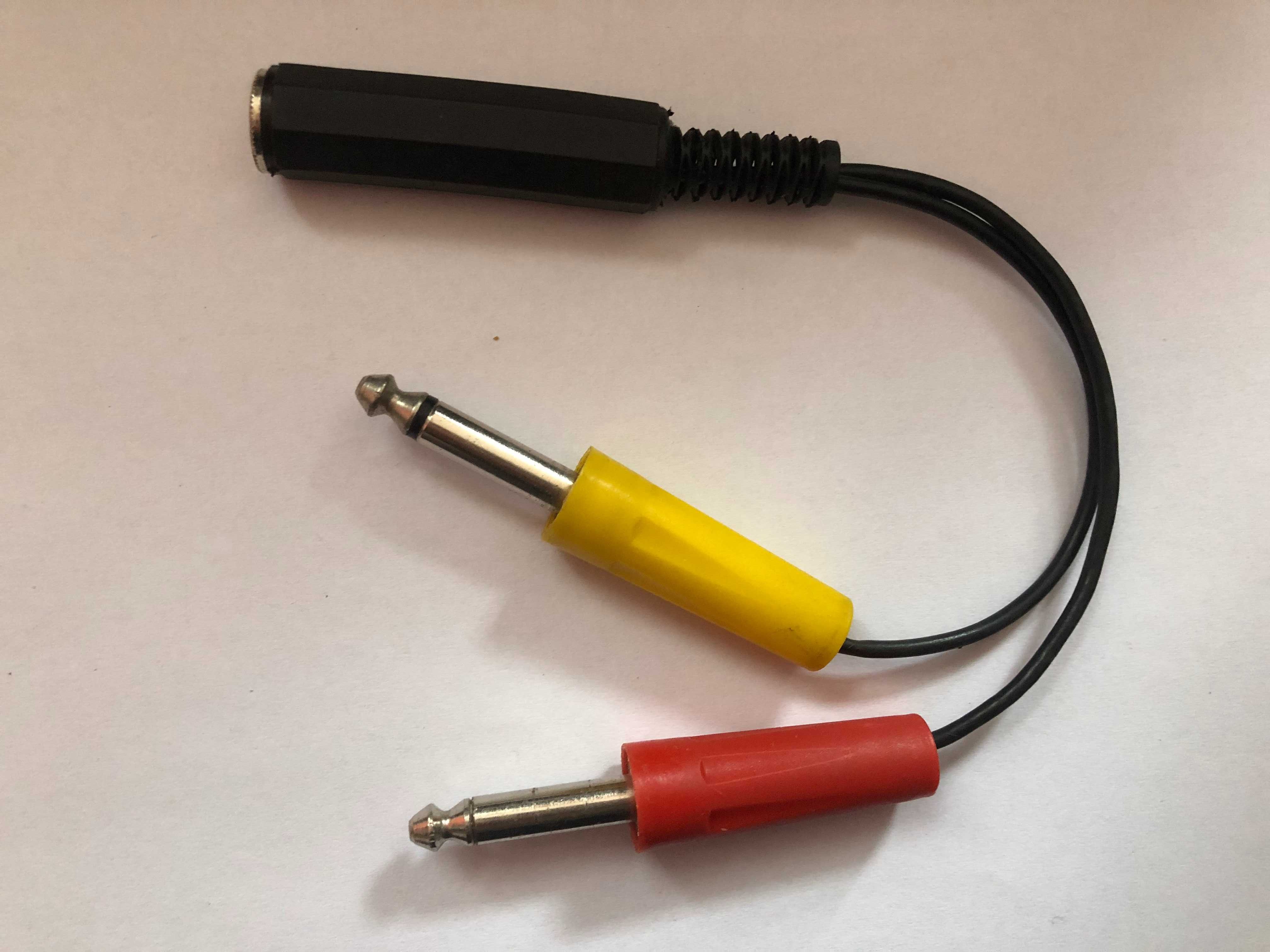 Przejściówka audio - gniazdo stereo 6,3 / 2x wtyk mono fi 6,3 mm