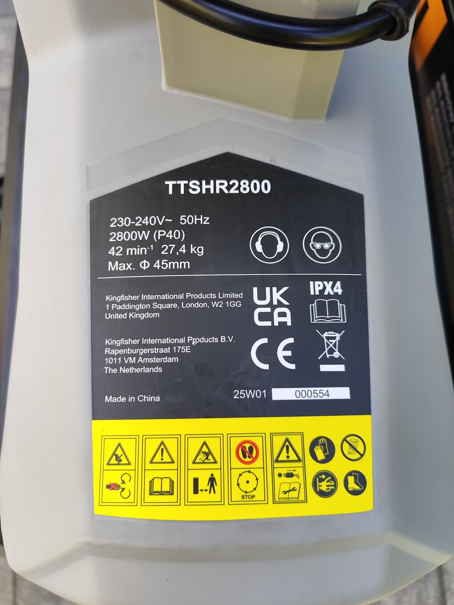Rozdrabniacz do gałęzi Titan TTSHR2800, 2800 W bezszczotkowy