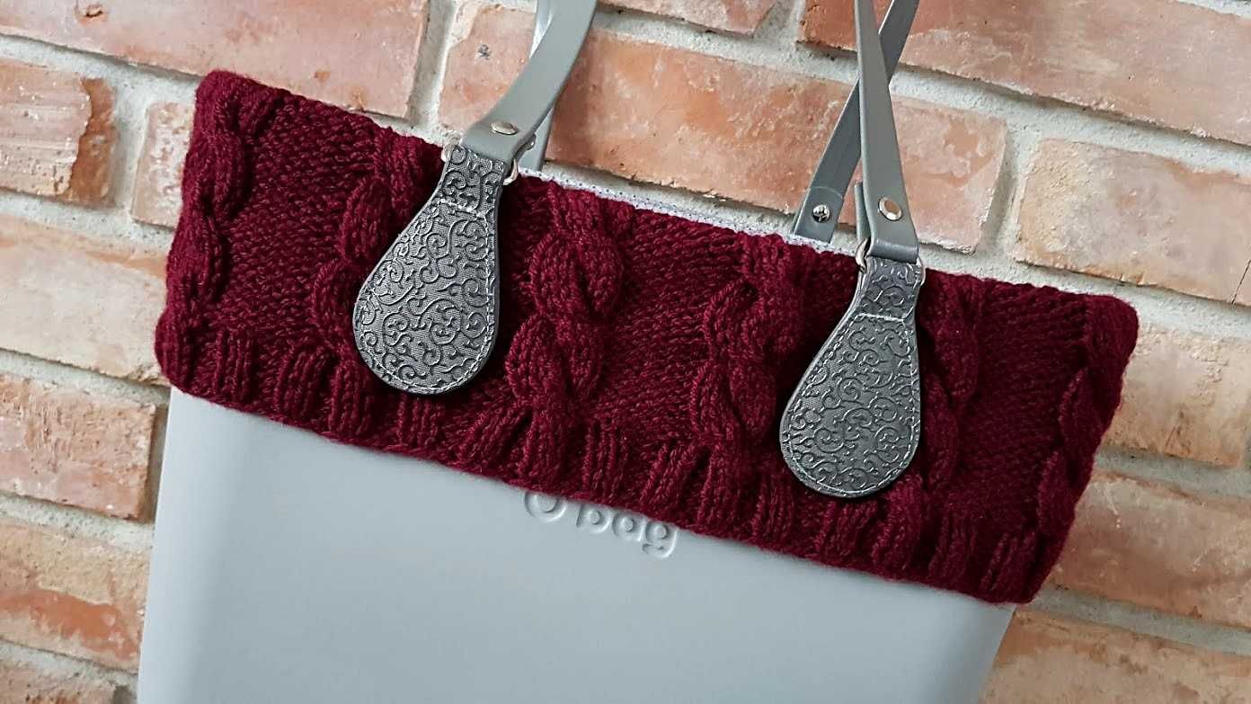 Opaska sweterek do torebki Obag bordo