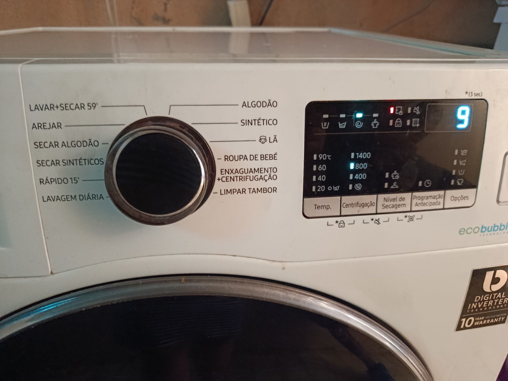Máquina Samsung de lavar e secar
