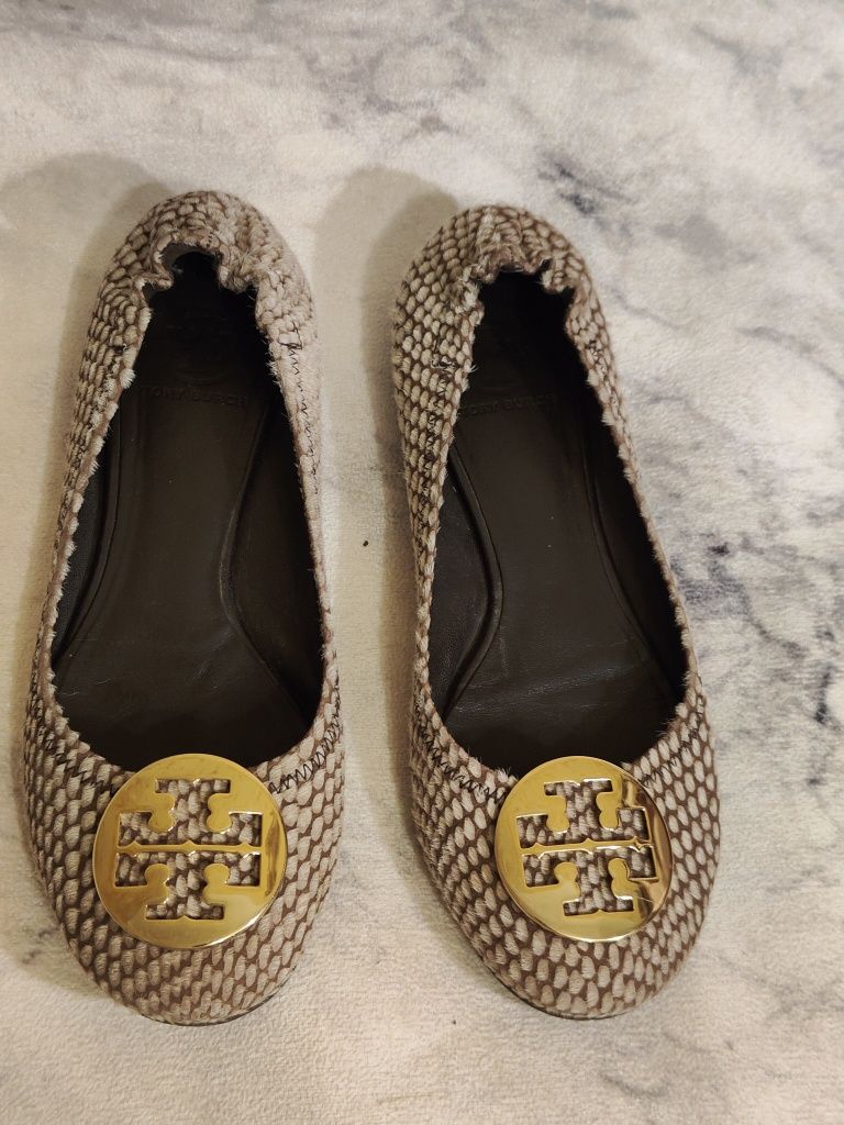 Балетки Tory Burch Reva, текстурированные из телячьего волоса,39р