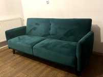 Kanapa butelkowa zieleń welur pikowana sofa łóżko wersalka DOSTAWA !!!