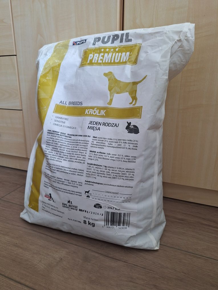 PUPUPIL Premium Królik – 8kg karma dla psa (dla alergika)–prawie pełna