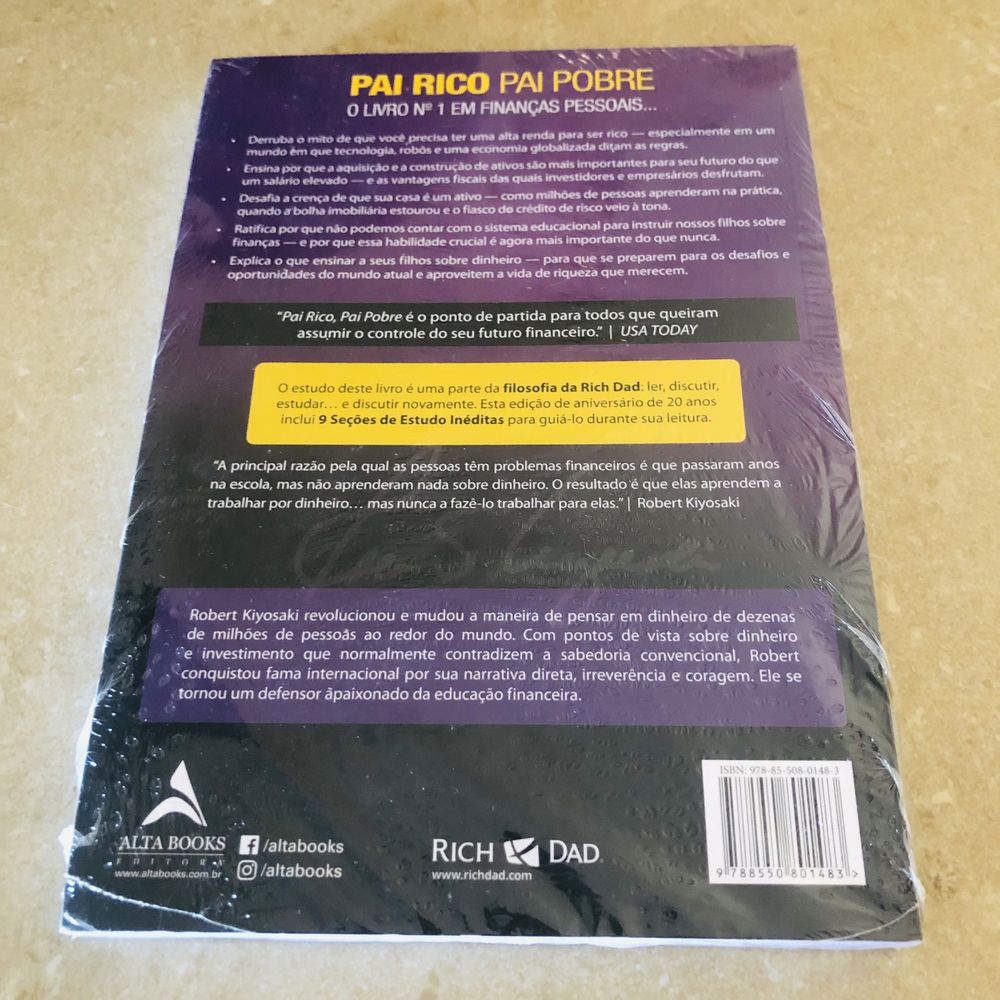 Livro Pai Rico, Pai Pobre - Edição 20 Anos de Robert T. Kiyosaki (Port