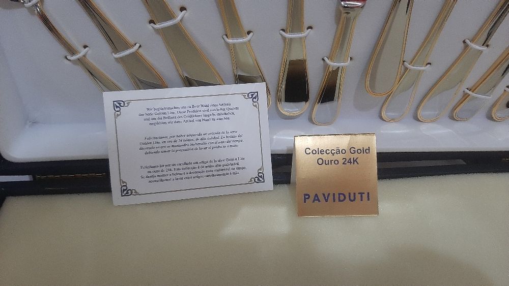 Faqueiro- Conjunto de talheres completo- PAVIDUTI 24k gold