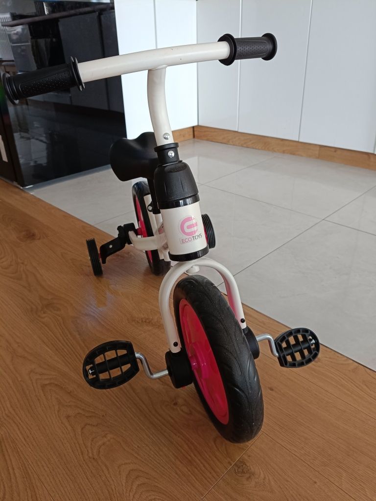 rowerek biegowy z pedałami 3w1 kółka boczne ECOTOYS