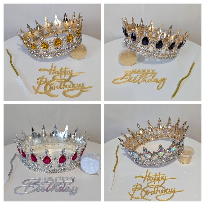 Корона на торт набір блискітки