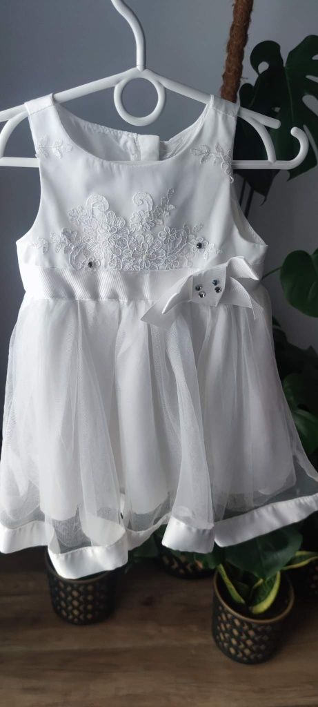 Sukienka chrzest sukieneczka 80 cm
