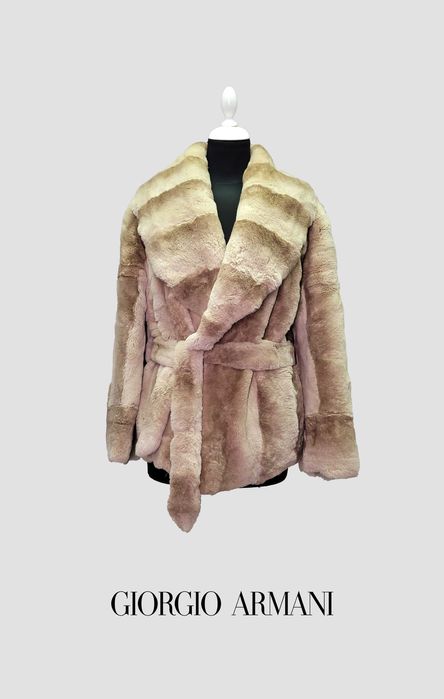 Giorgio Armani _ Italy _ Luxury _ 2005 _ Wrap _ Silk _ Rabbit Fur Coat