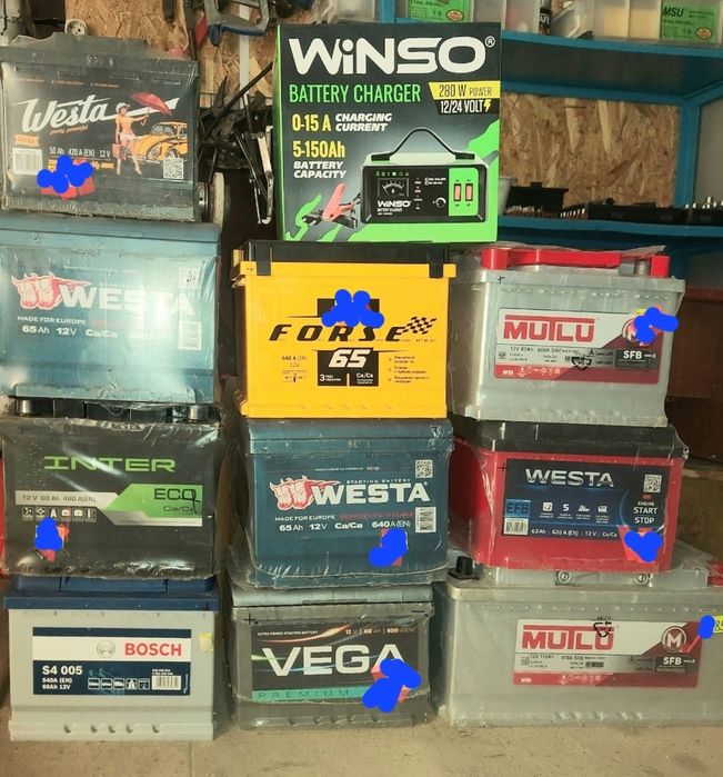 Распродажа автомобильных аккумуляторов.