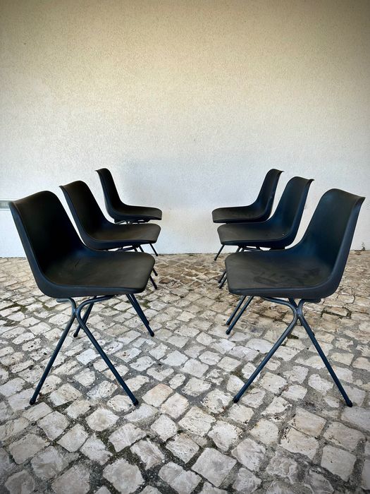 6 cadeiras Handy Robin Day Vintage