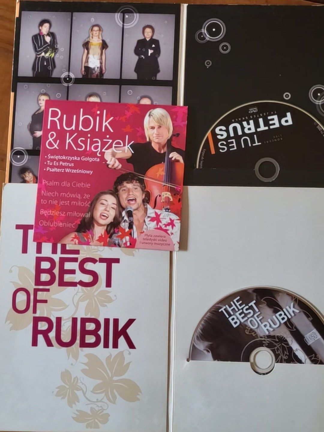 Rubik trzy płyty CD i DVD.