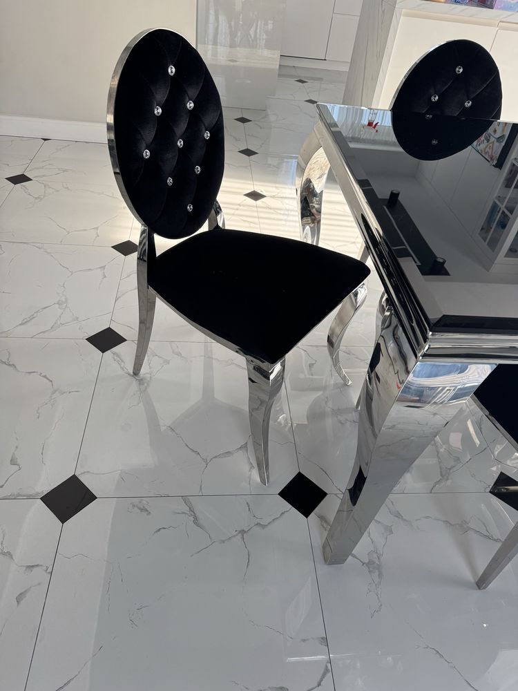 Zestaw do salonu jadalni stol krzesła glamour krzeselko bella casa