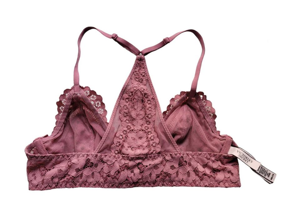 Koronkowy różowy stanik biustonosz Victoria's Secret 75B 34B bielizna