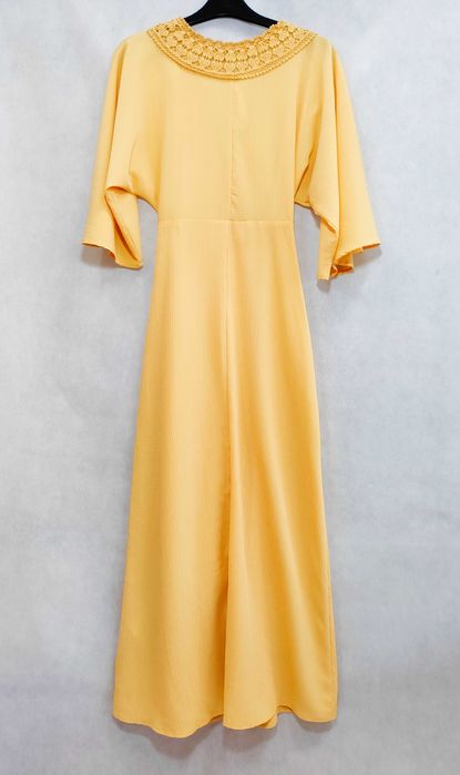 Sukienka  maxi kopertowa żółta narzutka ASOS 32 XS SU0031