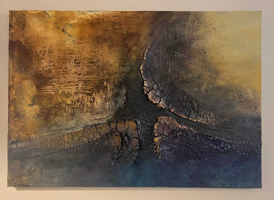Obraz strukturalny nowoczesny abstrakcja 70 * 100 * 5 cm unikalny