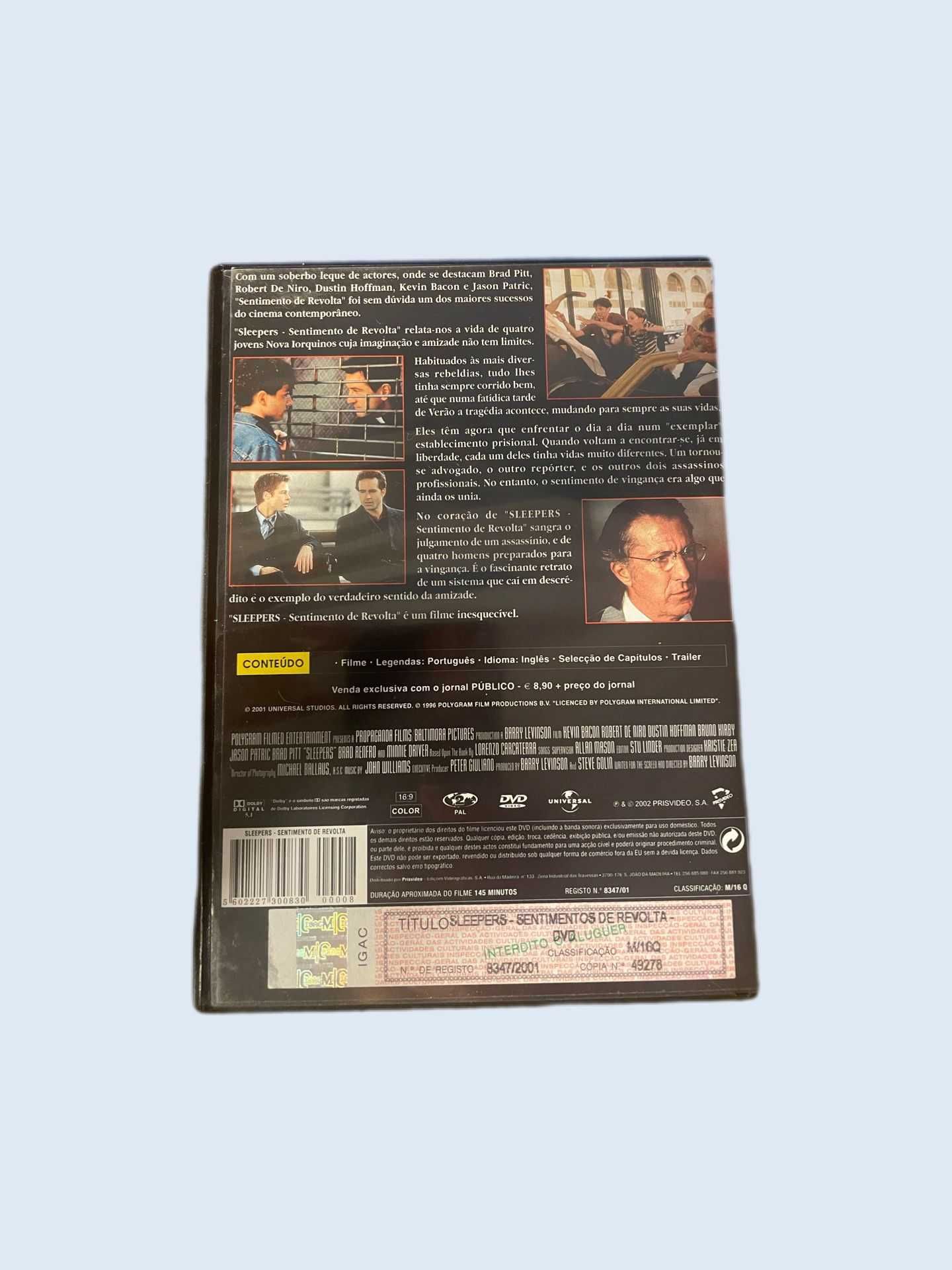 DVD Sleepers (Sentimento de Revolta) - original (1996)
