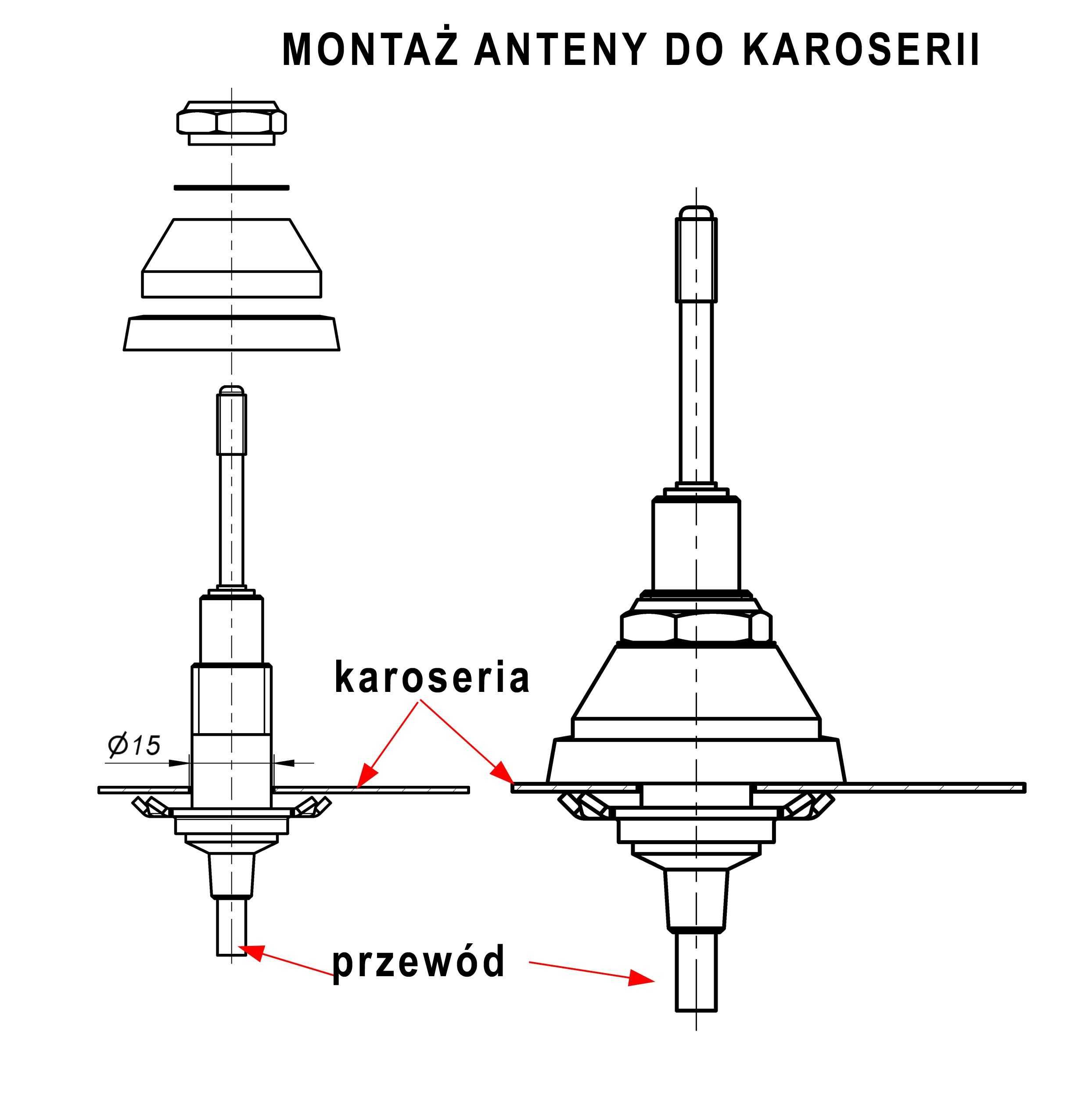 ANTENA 125p 126p Syrena Polonez FIAT FSO CHROM UNITRA