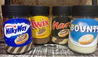 Шоколадна паста Twix, Bounty, Mars, Milky Wey 350г