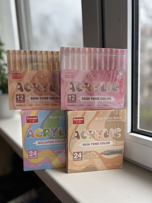 Акрилові маркери Guangna SKIN 12шт та 24 шт.