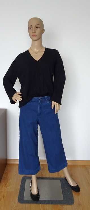 Sweter w serek oversize Massimo Dutti L XL wełna kaszmir