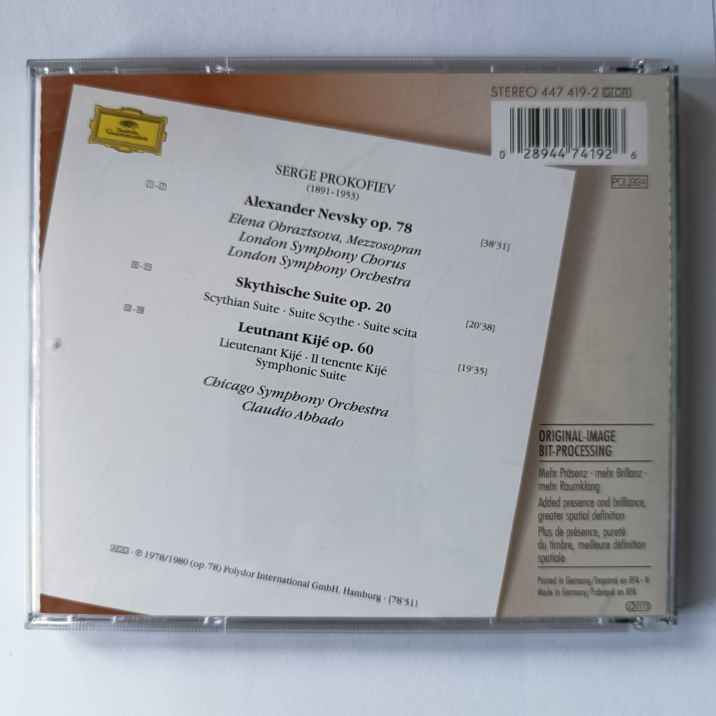 Prokofiev - Alexander Nevsky, Lieutenant Kije, Scythian Suite CD