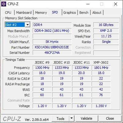 DDR4 3600 Mhz 32 GB (2x16) CL18 CUSU оперативная память Hynix