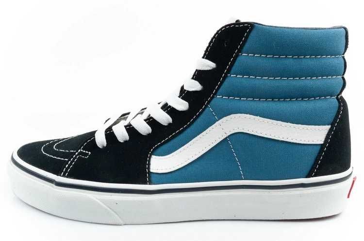 Vans Sk8-Hi sportowe damskie trampki skóra modne niebieskie r. 34,5-43