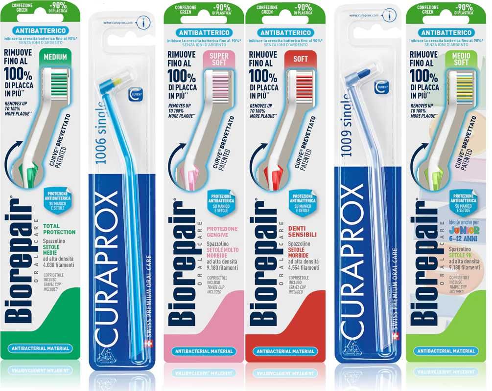 Монопучкова зубна щітка Curaprox/Зубна щітка Biorepair