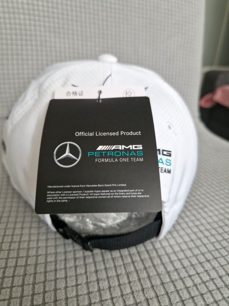 Czapka Lewis Hamilton 2022, Mercedes AMG Petronas, F1, biała