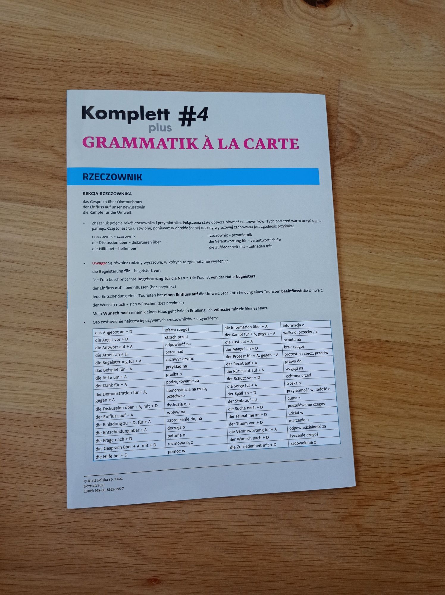 komplett plus 4 + tabele z gramatyką