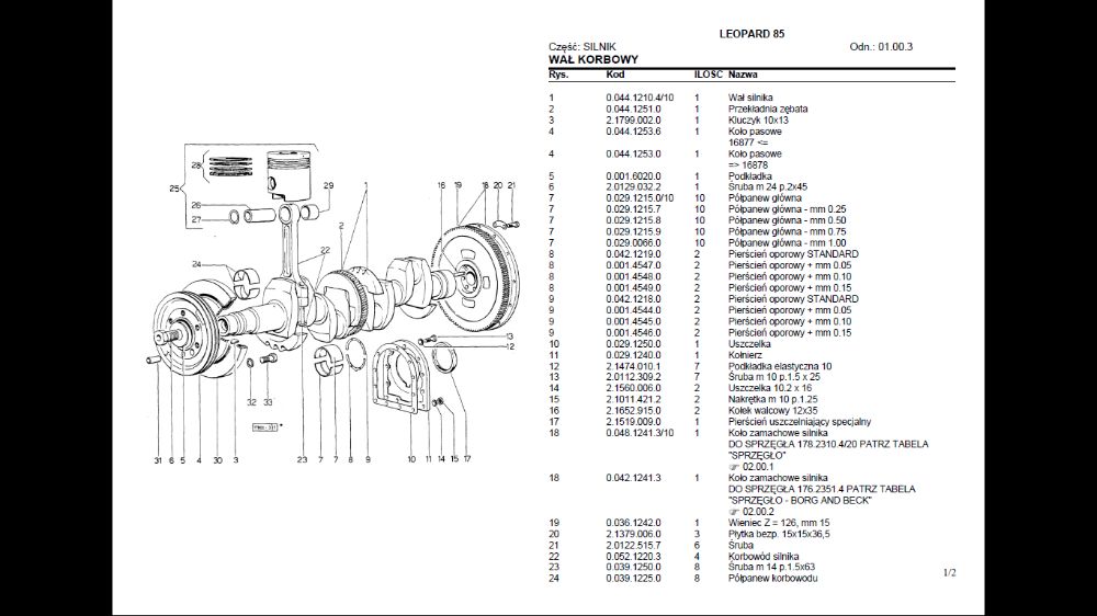 SAME Jaguar 100 export, Laser 90, Leopard 85 katalog części PL