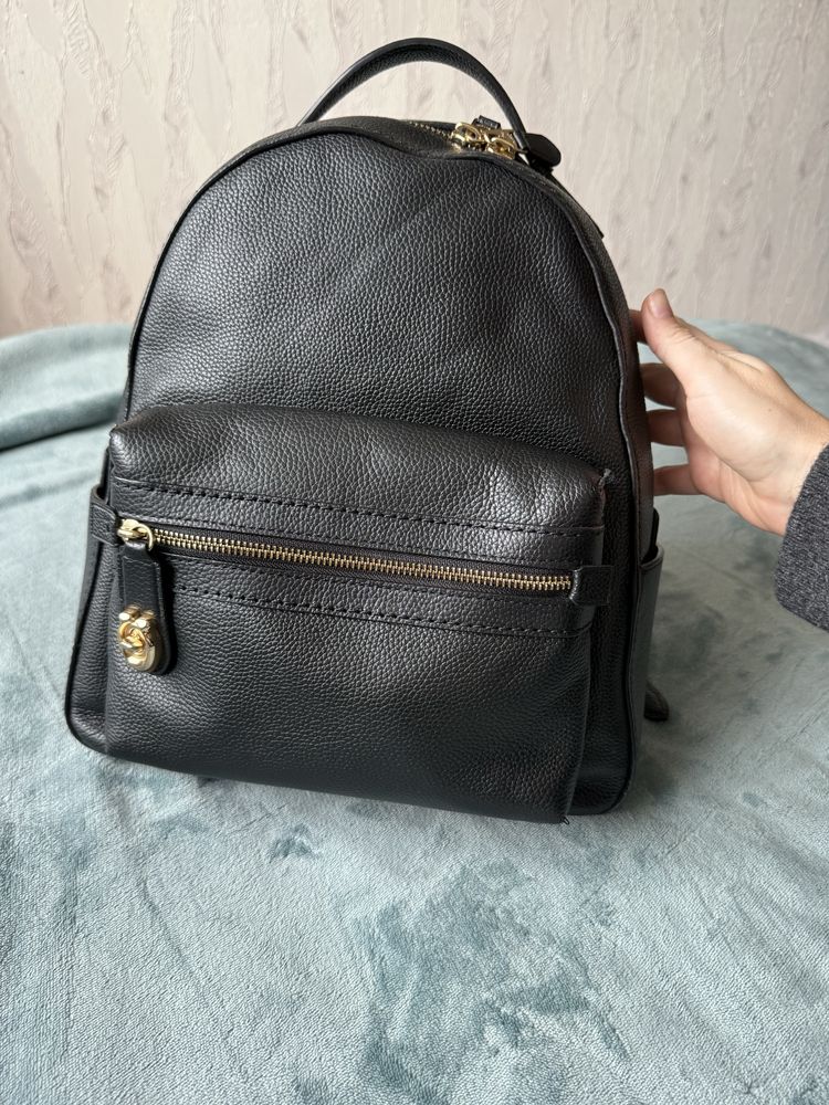 Чорний шкіряний Портфель, рюкзак coach