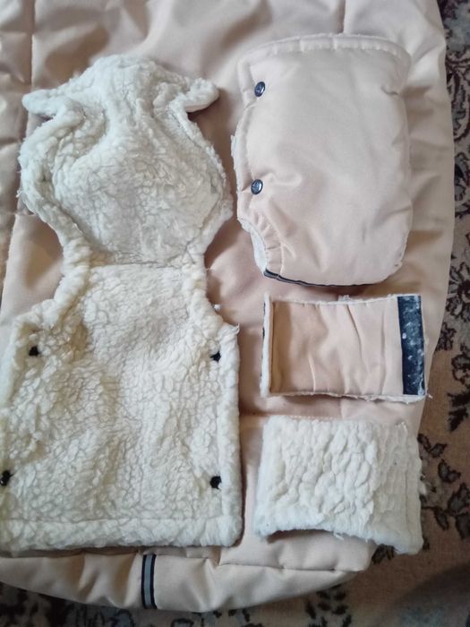 Теплий конверт на овчині у візок