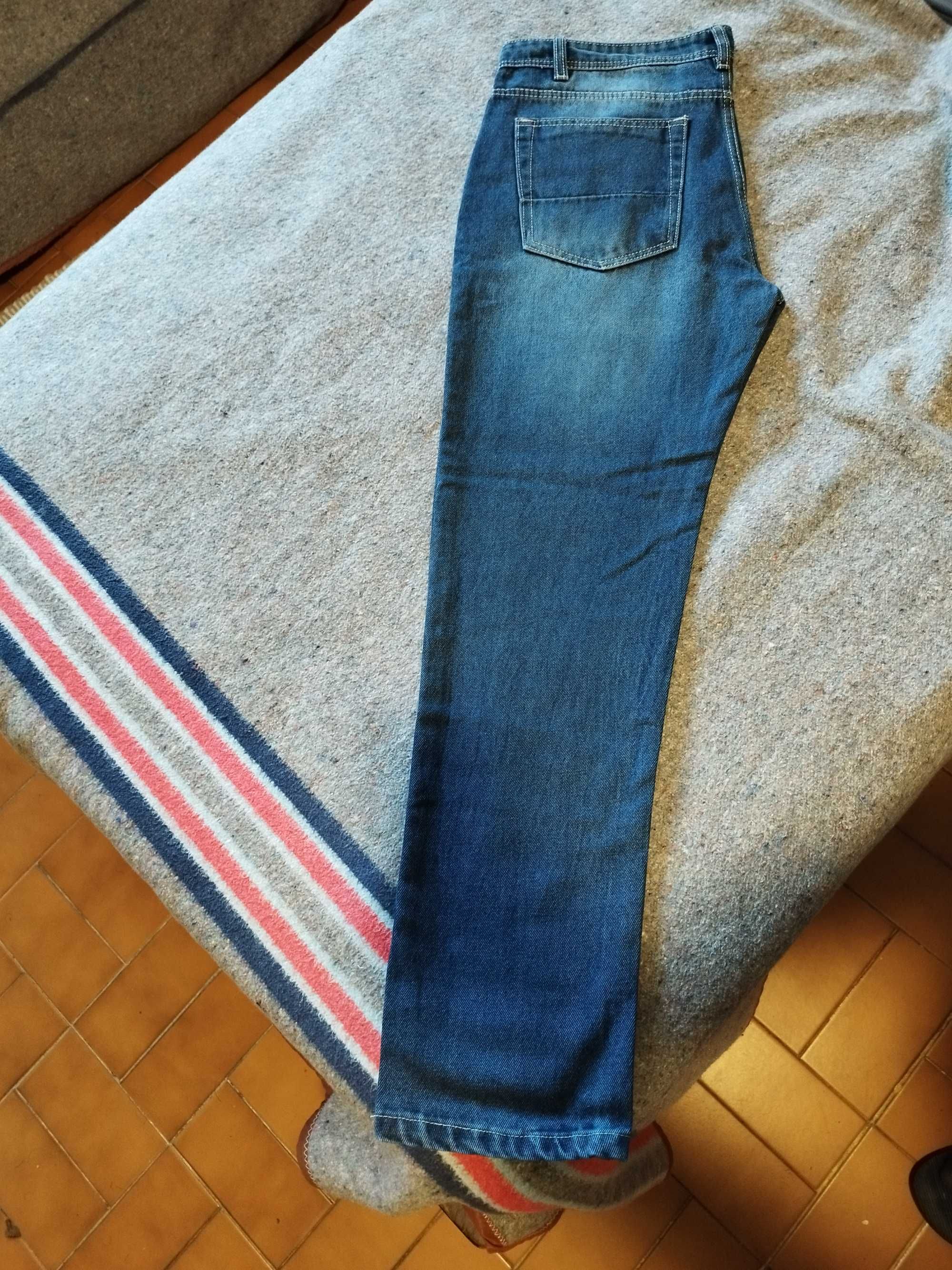 calça jeans masculina azul nova, tamanho 38