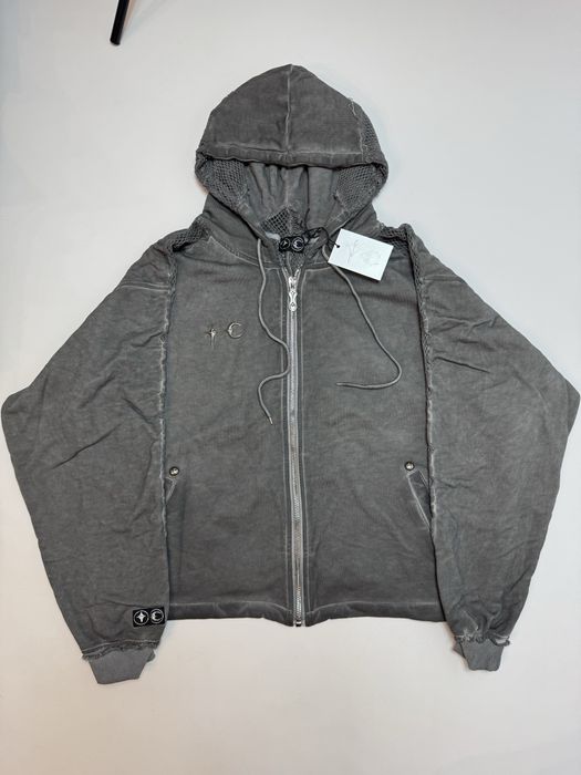 Thug Club zip up hoodie grey зіп худи cropped fit