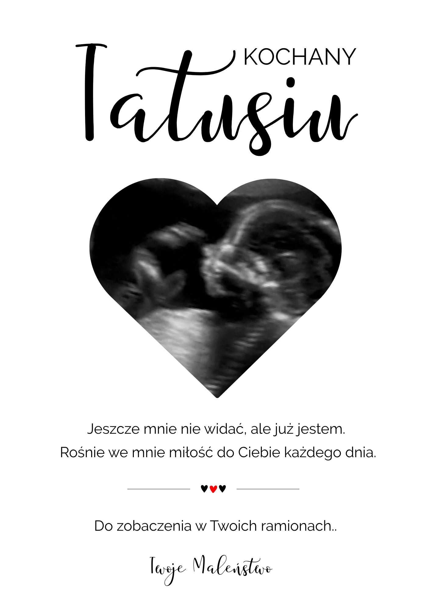Plakat Zostaniesz tatą A4 w ramce Prezent z okazji ciąży